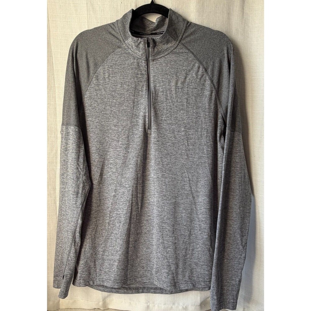Nike Dri-FIT Mens Medium 1/2 Zip Pullover Gray Running Training Long Sleeve